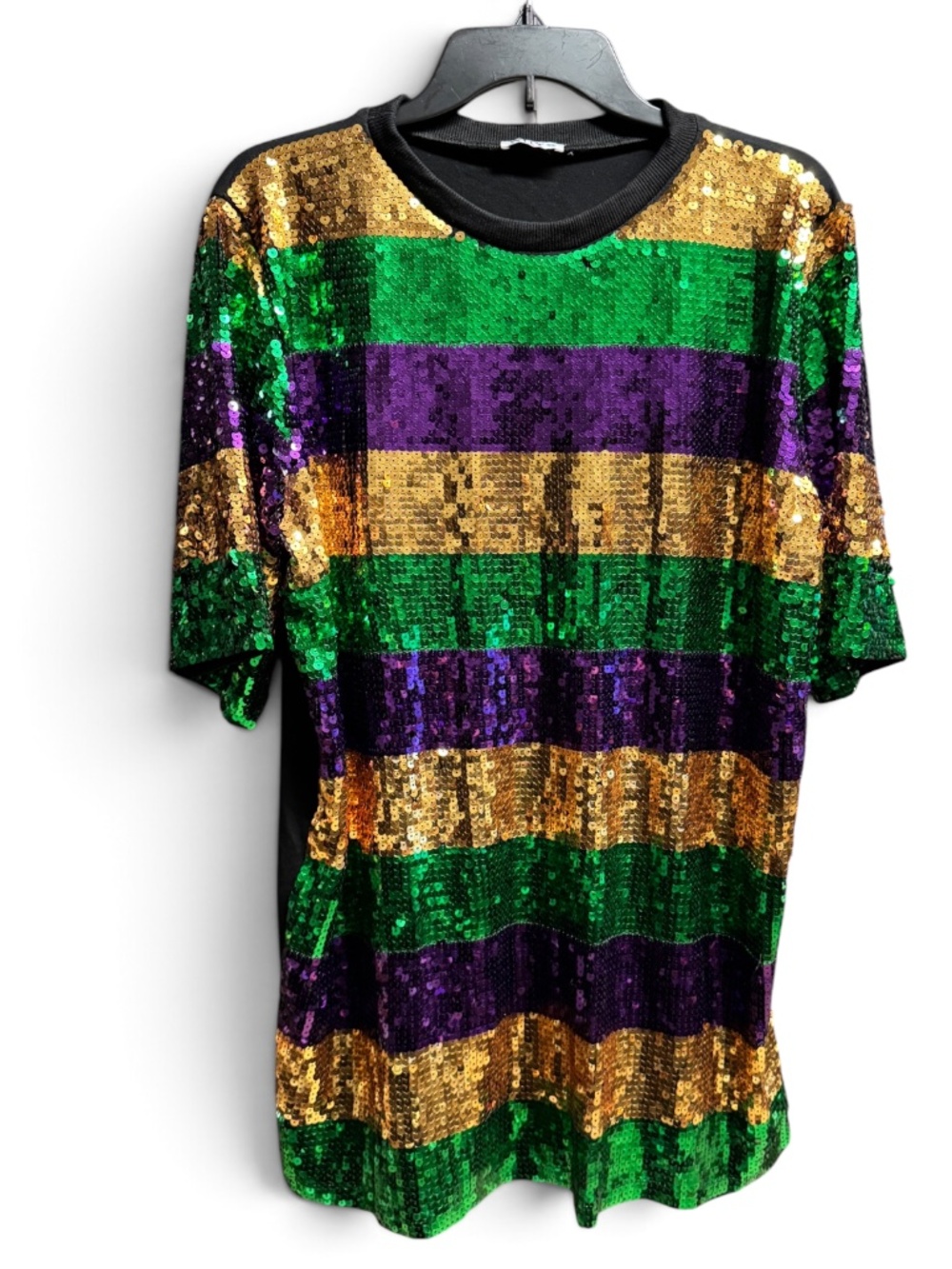 Mardi Gras Sequin Dress WHY Dress Woman’s One Size Green Purple Gold